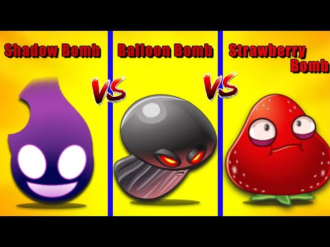 PVZ 2 BALLOON Bomb vs SHADOW Bomb vs STRAWBERRY Bomb! Ultimate Power!