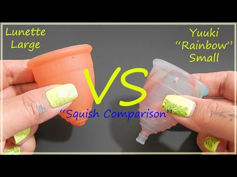 Lunette Lg vs Yuuki "Rainbow" Sm "Squish" - Menstrual Cups