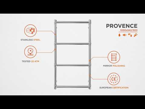 Водяной полотенцесушитель Mario Прованс 1.2.6301.03.Р (4820111354481, 1000x542, хром/белый глянец/черный матовый/золото)