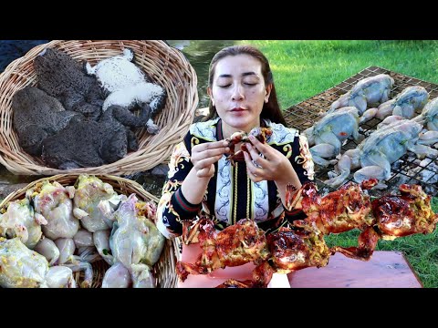 Amazing cooking frog with pork belly braised grilled recipe