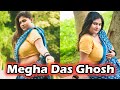 MEGHA IN BLUE SAREE AND SKIN COLORED BLOUSE VIDEO DESI SAREE FASHION SHOOT