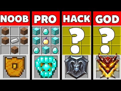 Minecraft Battle: Noob vs PRO vs HACKER vs GOD : SUPER GOD SHIELD CRAFTING Challenge - Animation