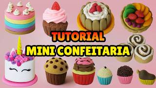 🧁DOCES DE CONFEITARIA MINIATURA !!! Compilado 2 Biscuit, Pasta Americana, Clay e Playdoh DIY🧁