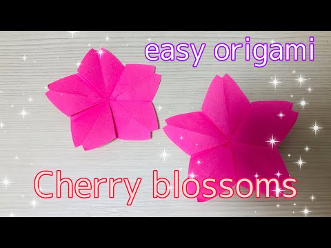 How to make Cherry blossoms / origami / paper / easy / flower