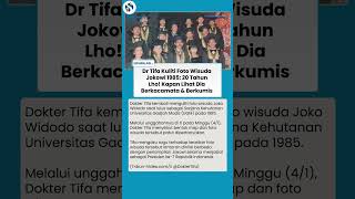 Geger! Dr Tifa Temukan Kejanggalan Lagi di Foto Wisuda Jokowi 1985: 20 Tahun? Kapan Pakai Kacamata?