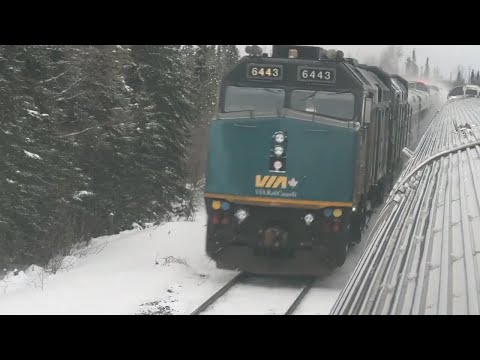 The Canadian Trains Passing Each Other