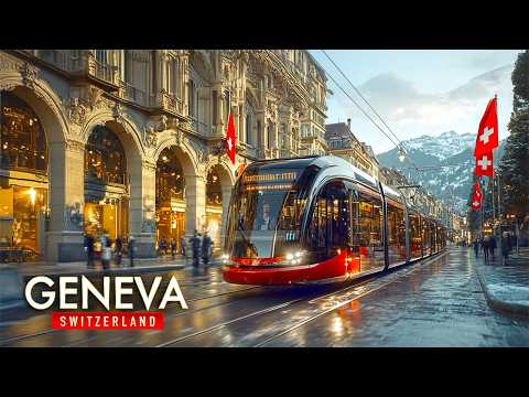 Winter Stormy WALK of Geneva, Switzerland Experience the Cold and Beauty
