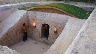 Build a Inground Bedroom Simple Hut For Living And a Grass Roof