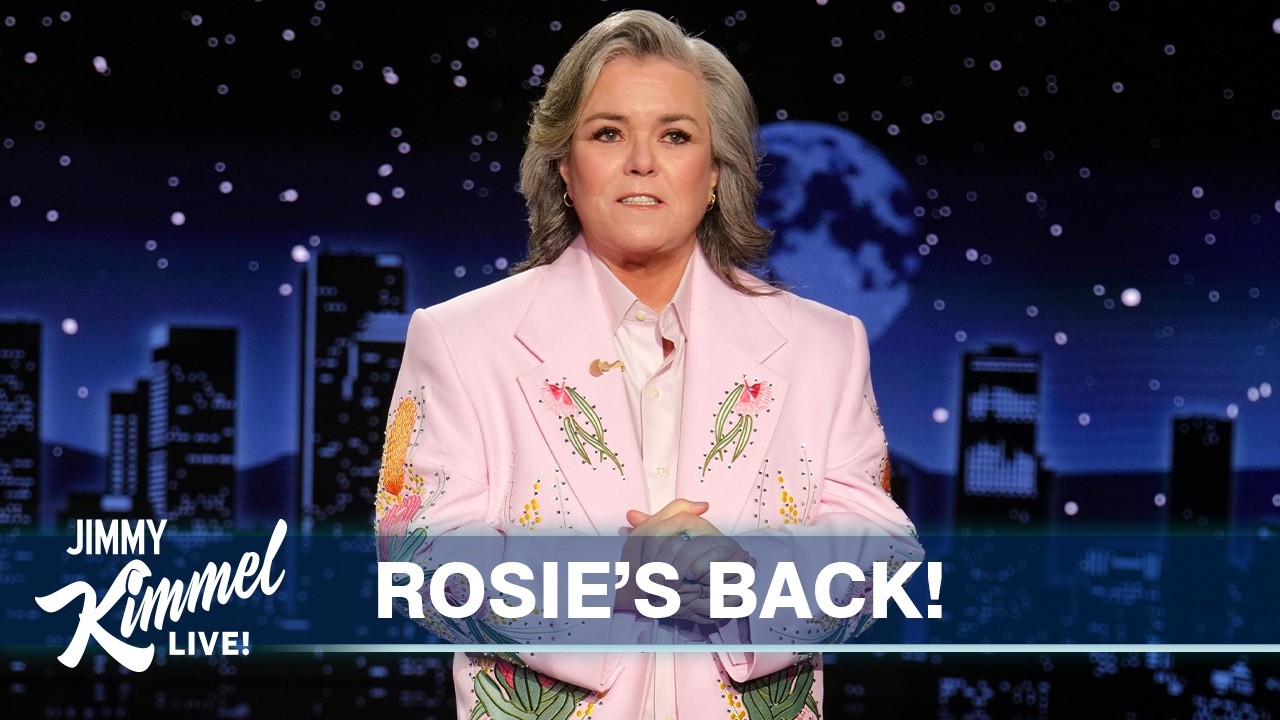 Video: Rosie O'Donnell guest hosts Jimmy Kimmel Live with Ireland move stories