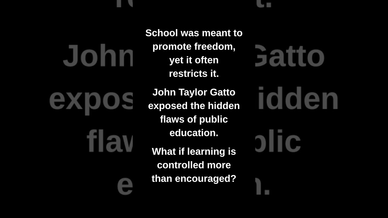 School was meant to promote freedom, yet it often restricts it.
