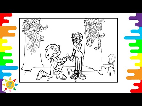 Sonic Proposes to Amy Rose Coloring Pages | Sonic Coloring | Amy Rose Coloring