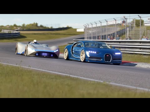 Mercedes-Benz Vision EQ Silver Arrow Concept vs Bugatti Chiron at Zandvoort