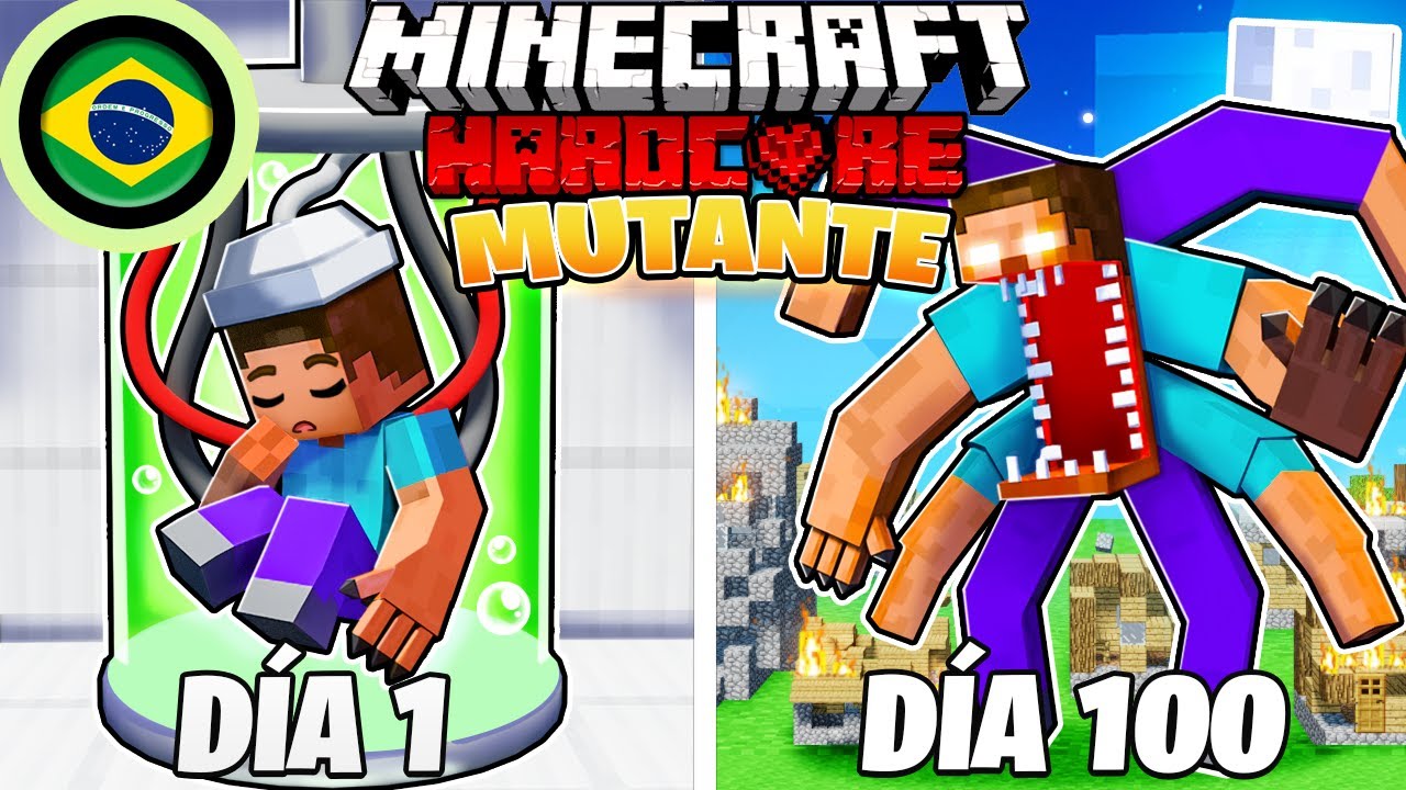 Sobrevivi 100 DIAS como um MUTANTE no Minecraft HARDCORE!