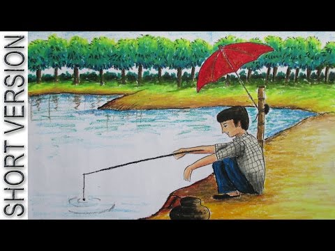 How to Draw Fishing SHORT VERSION
