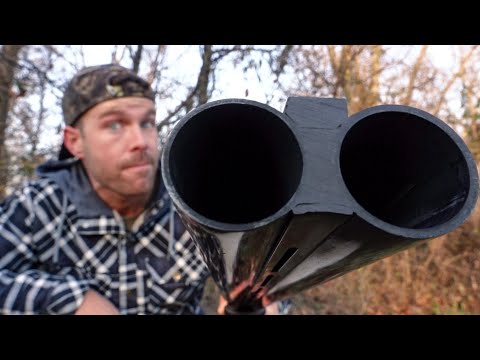 Shooting Both Barrels at the Same Time?!?! (Double Barrel Shotgun)