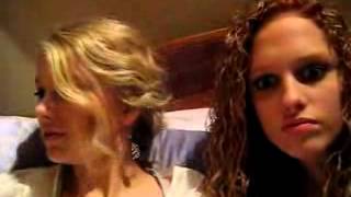 Abigail and Taylor singing on Taylor's Bed