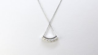 Pt950 アコヤ無調色ベビーパール ペンダントネックレス