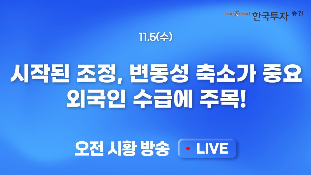 [1105 모닝한투] 필요했던 조정 그리고 너무 올랐던 AI 관련주. 급등주의 차익실현 가능성