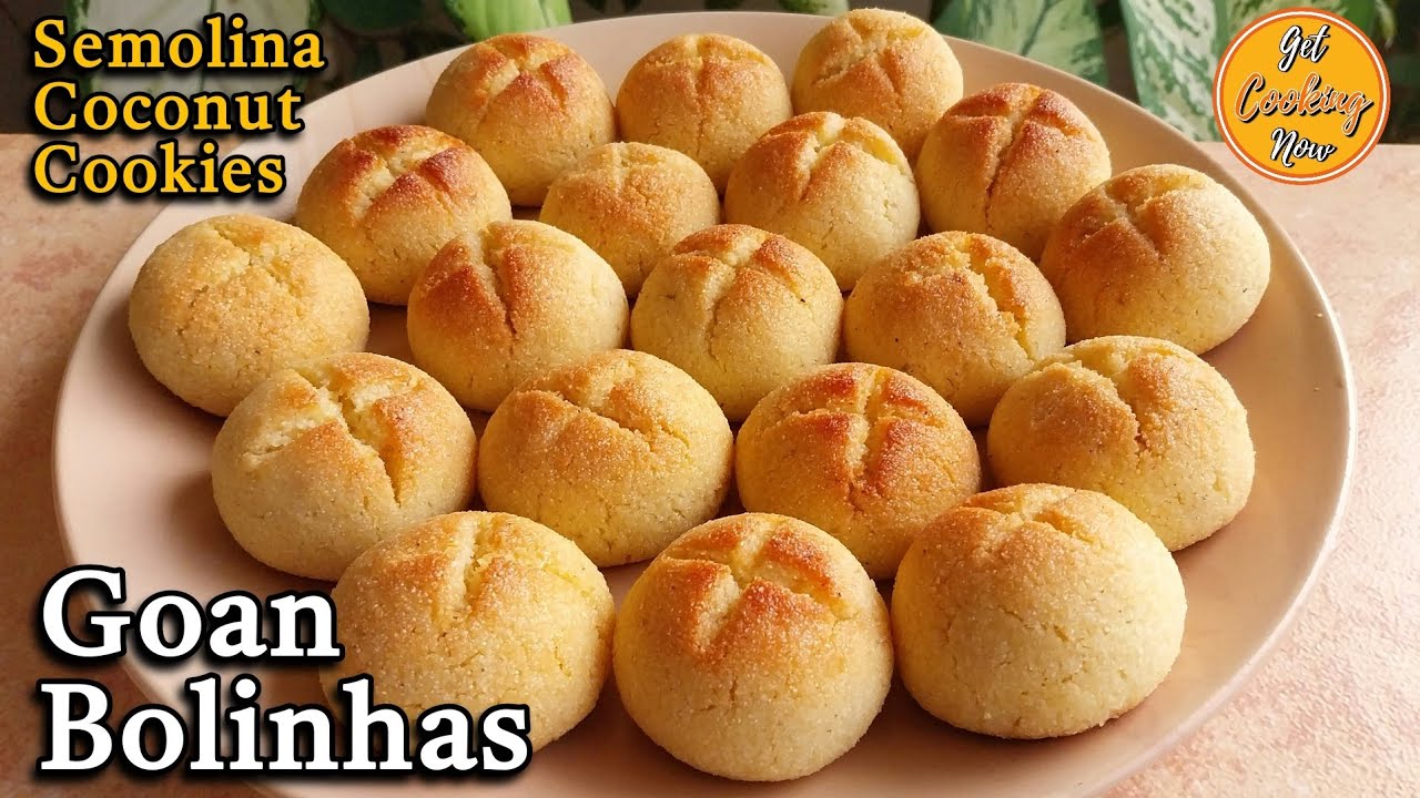 Goan Bolinhas Recipe with one Secret Ingredient | Semolina Coconut Cookies | Bolinas | Goan Sweets