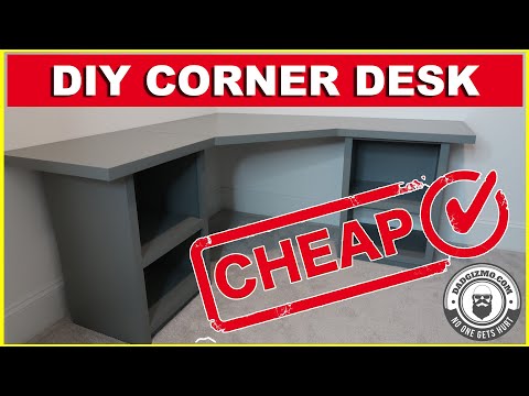 Part of a video titled How to Make a DIY CORNER DESK on a BUDGET - DAD HACK