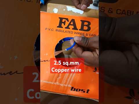 FAB 2.5 sq.mm FR PVC insulated wire l best wire for house wiring #wire #electrician #shorts