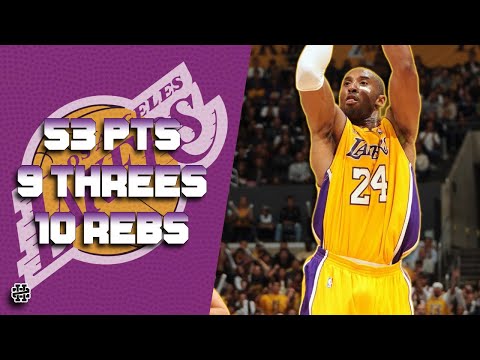 Kobe Bryant 53 pts 9 threes 10 rebs vs Grizzlies 07/08 season