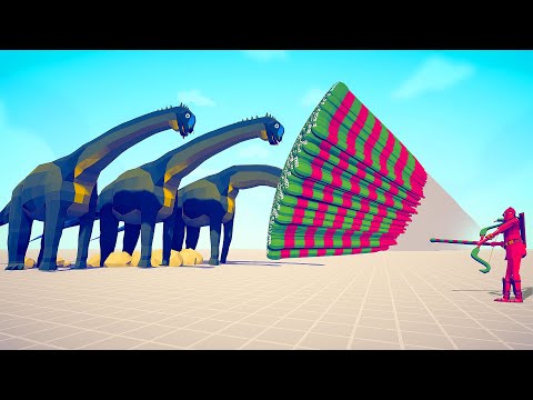 3x GIANT BRACHIOSAURUS vs EVERY GOD - Totally Accurate Battle Simulator TABS