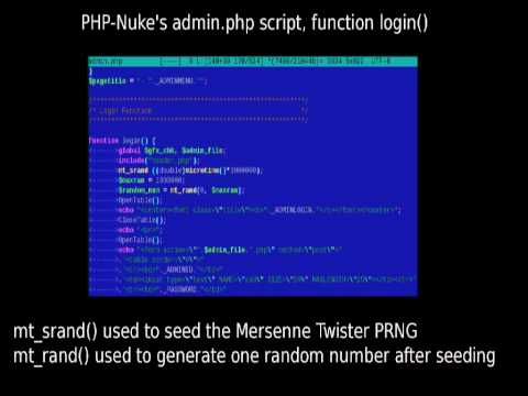Abusing weak PRNGs in PHP applications