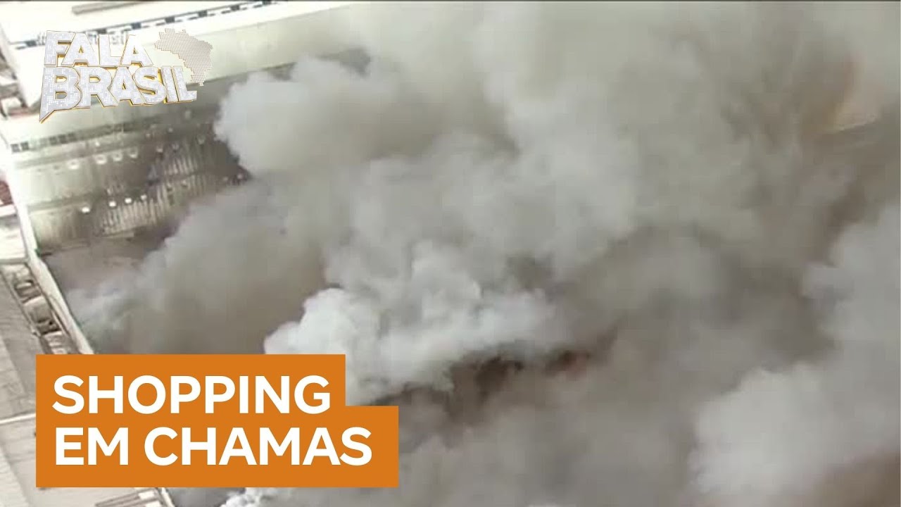 Vídeo: incêndio de grandes proporções atinge shopping no Brás e causa caos na região