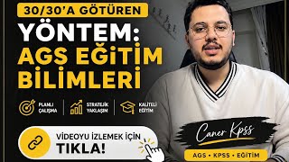     30/30’a Götüren Yöntem: AGS Eğitim Bilimleri’nde Etkili Tekrar Planı