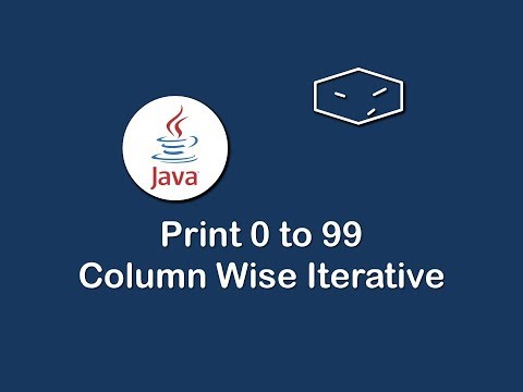 print 0 to 99 column wise iterative in java