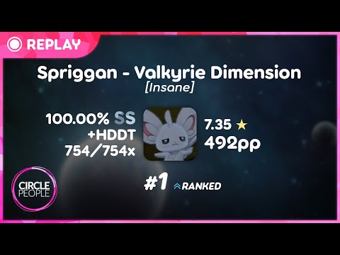 osu! | Ukase | Spriggan - Valkyrie Dimension [Insane] +HD,DT SS 492pp #1 | 279BPM STREAMS!!