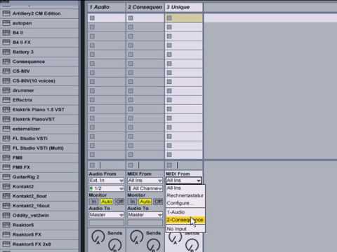 Setting up Consequence Midi Out in Live
