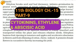 Class 11 Biology|Ch.-15 |Part-9||PGR||Cytokinins,Ethylene & Abscisic acid||Study with Farru