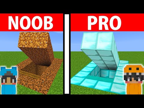 NOOB vs PRO: SAFEST HIDDEN HOUSE BUNKER BUILD CHALLENGE Minecraft