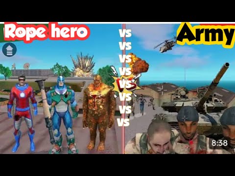 Rope Hero Vice Town Army Fight 💥 Superhero vs Army Tanks & Helicopter | Rope Hero New Update 2025