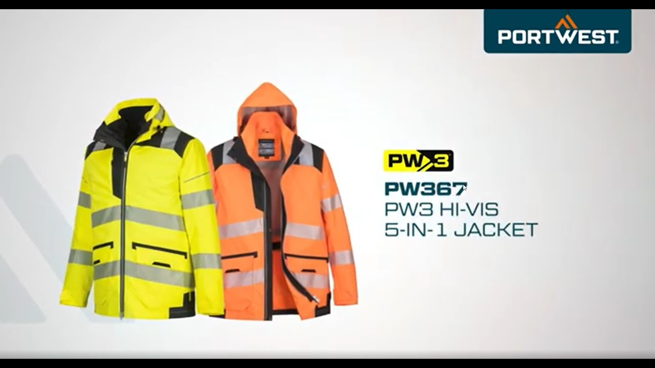 Portwest PW367 - PW3 Hi-Vis 5-in-1 Jacket - EN