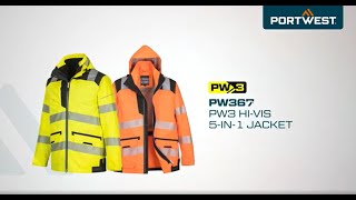 Portwest PW367 - PW3 Hi-Vis 5-in-1 Jacket - EN