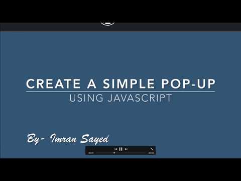 Create Simple Pop Up Using JavaScript