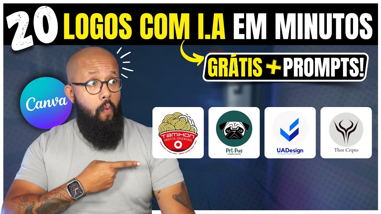 NOVIDADE - LOGOS COM I.A NO CANVA? Crie Logotipos Com I.A GRÁTIS!