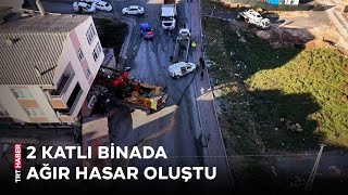 Başakşehir'de tırın çarptığı bina boşaltıldı