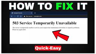 How To Fix HTTP Error 503 The Service Unavailable | Fix 503 Error Code