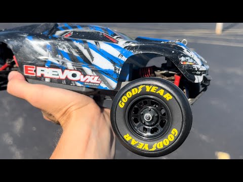 RACING SLICKS // NEW TIRES for my 1/16 E REVO VXL !!