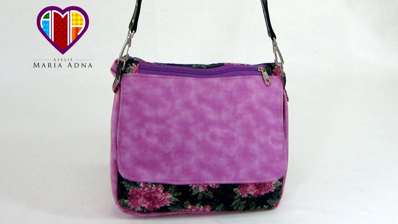 Bolsa de tecido Cinthia. Compre o projeto com moldes medidas e passo a passo no Maria Adna Ateliê