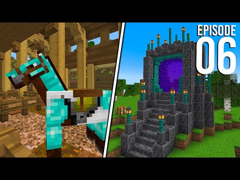 Nether Portal and Horse Stables - Minecraft 1.18 Survival Let's Play (#6)