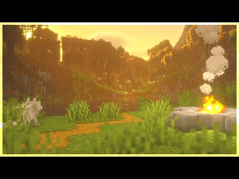 🌅 Minecraft Evening Campfire w/ C418 Music | 8 Hours