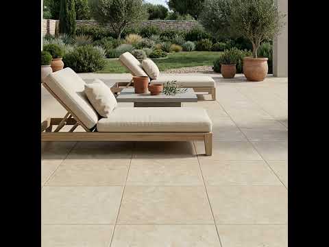 Dalle extérieur effet pierre Auvergnat 2.0 beige R11 60x60 cm