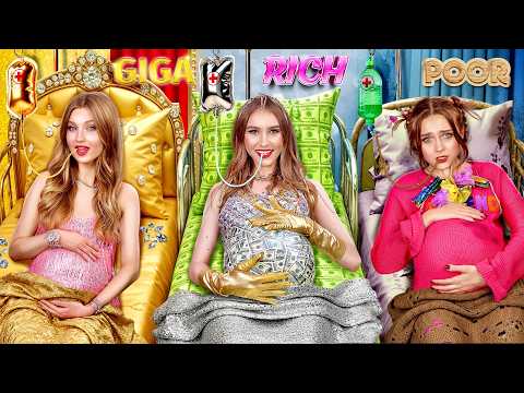 Rijk vs Arm vs Giga Rijk Meisje Worden Moeder! We gingen naar een Elite Ziekenhuis