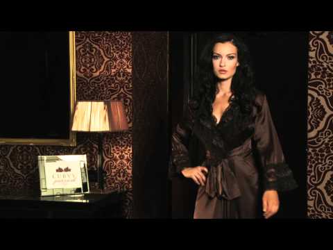 Black Scarlet Silk Robe at CurvyPear