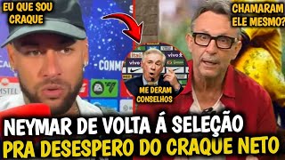🔥EITA! CRAQUE NETO TEVE QUE ENGOLIR A CONVOCAÇÃO DO NEYMAR PRA SELEÇÃO BRASILEIRA| Veja